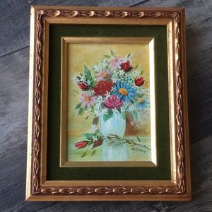 Vintage original framed signed oil painting.